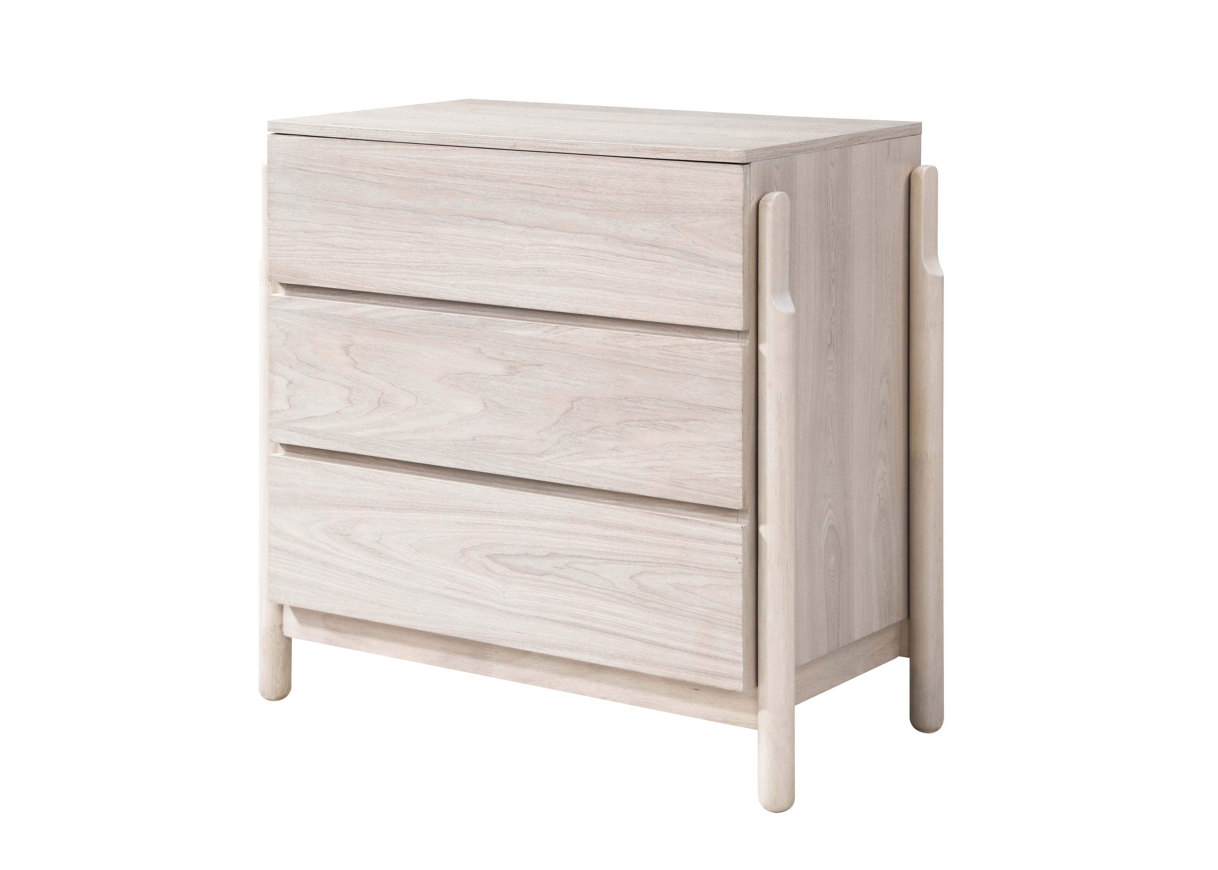 Whisper Whitewash Oak Wood Chest of Drawers
